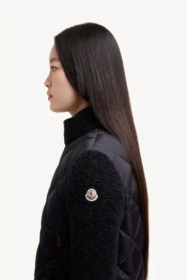 Moncler Cotton Blend Padded Zip-up Cardigan | Thumbnail 4 Moncler Cotton Blend Padded Zip-up Cardigan | Thumbnail 4