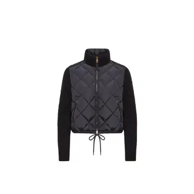 Moncler Cotton Blend Padded Zip-up Cardigan | Thumbnail 1 Moncler Cotton Blend Padded Zip-up Cardigan | Thumbnail 1