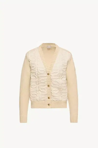 Moncler Chain Quilted Padded V-neck Cardigan | Thumbnail 2 Moncler Chain Quilted Padded V-neck Cardigan | Thumbnail 2