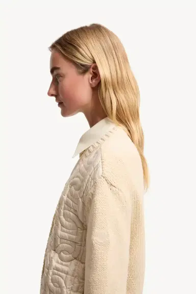 Moncler Chain Quilted Padded V-neck Cardigan | Thumbnail 4 Moncler Chain Quilted Padded V-neck Cardigan | Thumbnail 4
