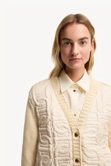 Moncler Chain Quilted Padded V-neck Cardigan | Thumbnail 7 Moncler Chain Quilted Padded V-neck Cardigan | Thumbnail 7