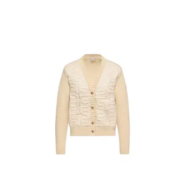Moncler Chain Quilted Padded V-neck Cardigan | Thumbnail 1 Moncler Chain Quilted Padded V-neck Cardigan | Thumbnail 1