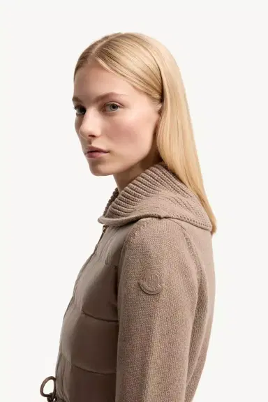 Moncler Wool & Cashmere Blend Padded Zip-up Cardigan | Thumbnail 4 Moncler Wool & Cashmere Blend Padded Zip-up Cardigan | Thumbnail 4