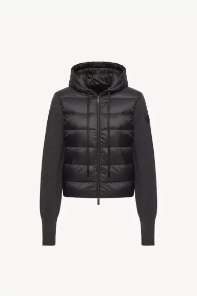 Moncler Wool Hooded Padded Zip-up Cardigan | Thumbnail 2 Moncler Wool Hooded Padded Zip-up Cardigan | Thumbnail 2