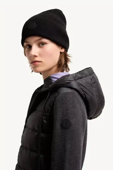 Moncler Wool Hooded Padded Zip-up Cardigan | Thumbnail 4 Moncler Wool Hooded Padded Zip-up Cardigan | Thumbnail 4