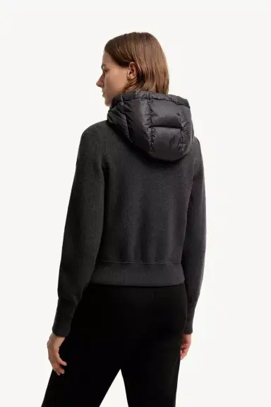 Moncler Wool Hooded Padded Zip-up Cardigan | Thumbnail 6 Moncler Wool Hooded Padded Zip-up Cardigan | Thumbnail 6