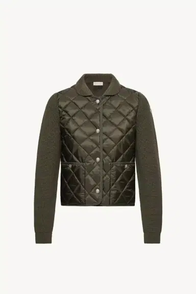 Moncler Diamond Quilted Padded Wool Cardigan | Thumbnail 2
