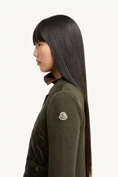 Moncler Diamond Quilted Padded Wool Cardigan | Thumbnail 4