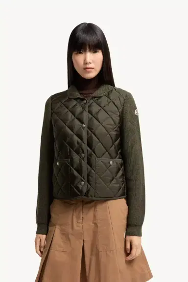 Moncler Diamond Quilted Padded Wool Cardigan | Thumbnail 5