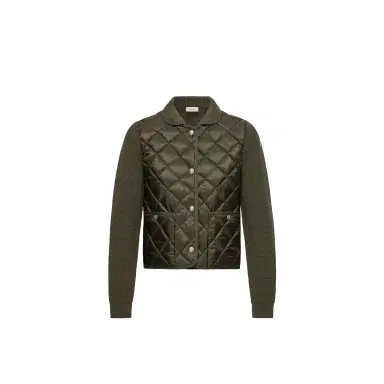Moncler Diamond Quilted Padded Wool Cardigan | Thumbnail 1