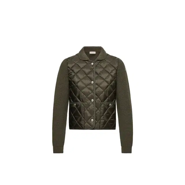 Moncler Diamond Quilted Padded Wool Cardigan