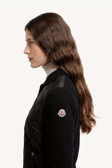 Moncler Diamond Quilted Padded Wool Cardigan | Thumbnail 4 Moncler Diamond Quilted Padded Wool Cardigan | Thumbnail 4