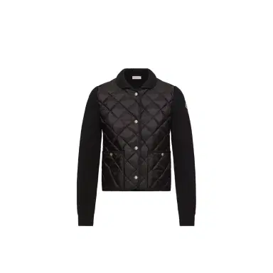 Moncler Diamond Quilted Padded Wool Cardigan | Thumbnail 1 Moncler Diamond Quilted Padded Wool Cardigan | Thumbnail 1