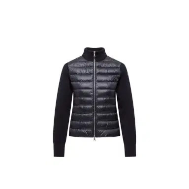 Moncler Padded Wool Zip-up Cardigan | Thumbnail 1 Moncler Padded Wool Zip-up Cardigan | Thumbnail 1