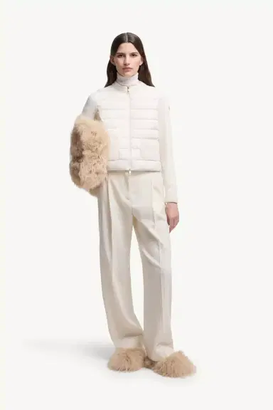 Moncler Wool Padded Zip-up Cardigan | Thumbnail 3 Moncler Wool Padded Zip-up Cardigan | Thumbnail 3