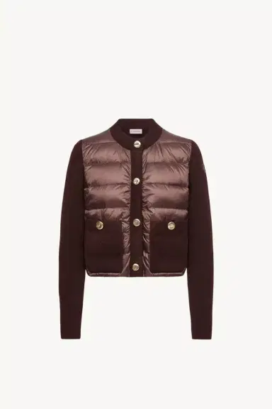 Moncler Bouclé Wool Blend Padded Cardigan | Thumbnail 2 Moncler Bouclé Wool Blend Padded Cardigan | Thumbnail 2
