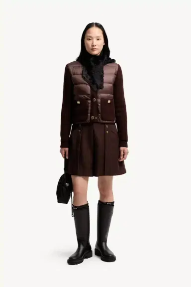 Moncler Bouclé Wool Blend Padded Cardigan | Thumbnail 3 Moncler Bouclé Wool Blend Padded Cardigan | Thumbnail 3