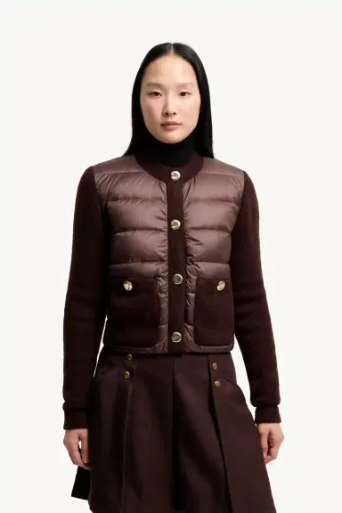 Moncler Bouclé Wool Blend Padded Cardigan | Thumbnail 5 Moncler Bouclé Wool Blend Padded Cardigan | Thumbnail 5