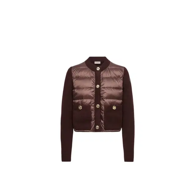 Moncler Bouclé Wool Blend Padded Cardigan