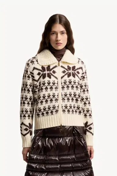 Moncler Jacquard Sequin Zip-up Cardigan | Thumbnail 5 Moncler Jacquard Sequin Zip-up Cardigan | Thumbnail 5