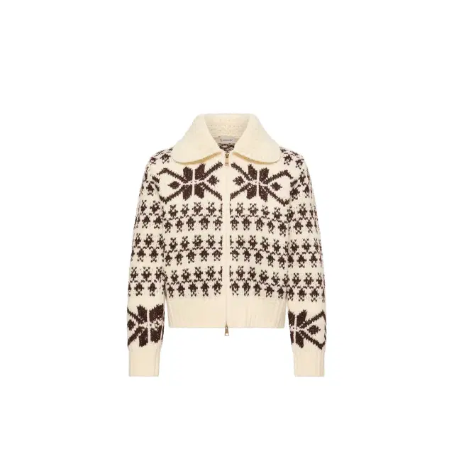 Jacquard Sequin Zip-up Cardigan Jacquard Sequin Zip-up Cardigan