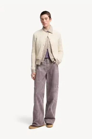 Moncler Cable Knit Wool & Cashmere Blend Cardigan | Thumbnail 3