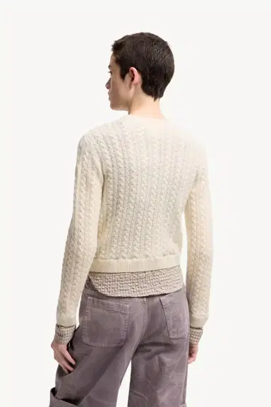 Moncler Cable Knit Wool & Cashmere Blend Cardigan | Thumbnail 6