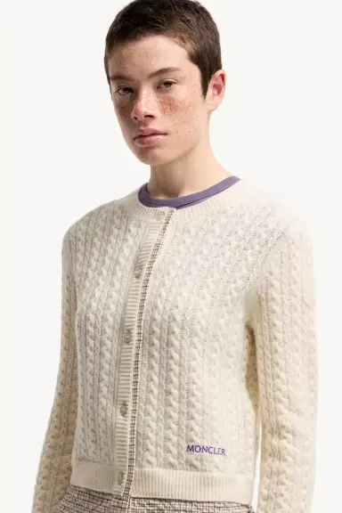 Moncler Cable Knit Wool & Cashmere Blend Cardigan | Thumbnail 7