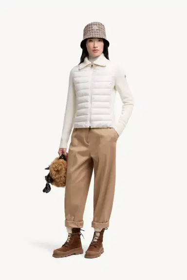 Moncler Padded Zip-up Wool Cardigan | Thumbnail 3 Moncler Padded Zip-up Wool Cardigan | Thumbnail 3