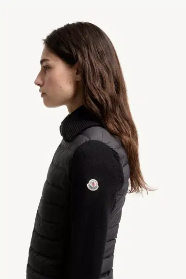 Moncler Padded Zip-up Wool Cardigan | Thumbnail 4 Moncler Padded Zip-up Wool Cardigan | Thumbnail 4