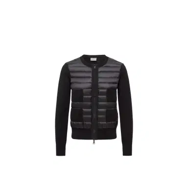 Moncler Padded Wool Zip-up Cardigan | Thumbnail 1 Moncler Padded Wool Zip-up Cardigan | Thumbnail 1