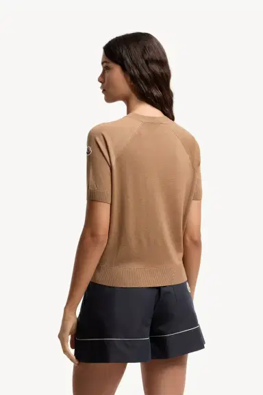 Moncler Short Sleeve Wool Sweater | Thumbnail 6 Moncler Short Sleeve Wool Sweater | Thumbnail 6