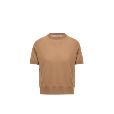 Moncler Short Sleeve Wool Sweater | Thumbnail 1 Moncler Short Sleeve Wool Sweater | Thumbnail 1