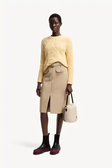 Moncler Chain Knit Cotton Blend Sweater | Thumbnail 3 Moncler Chain Knit Cotton Blend Sweater | Thumbnail 3