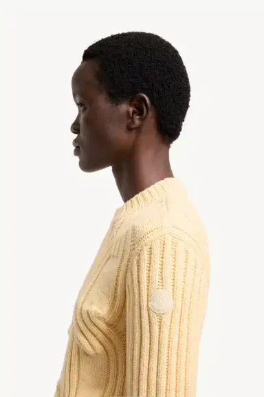 Moncler Chain Knit Cotton Blend Sweater | Thumbnail 4 Moncler Chain Knit Cotton Blend Sweater | Thumbnail 4