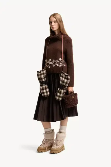Moncler Alpaca Blend Embroidered Turtleneck | Thumbnail 3 Moncler Alpaca Blend Embroidered Turtleneck | Thumbnail 3