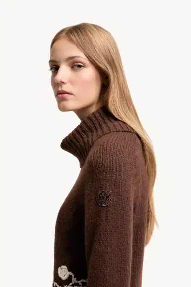 Moncler Alpaca Blend Embroidered Turtleneck | Thumbnail 4 Moncler Alpaca Blend Embroidered Turtleneck | Thumbnail 4