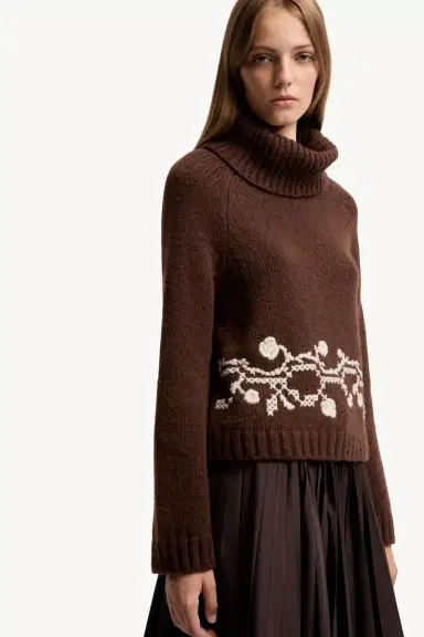 Moncler Alpaca Blend Embroidered Turtleneck | Thumbnail 7 Moncler Alpaca Blend Embroidered Turtleneck | Thumbnail 7