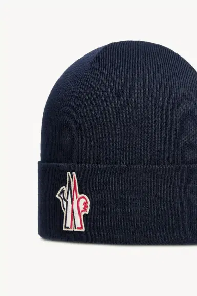 Moncler Grenoble Logo Wool Beanie | Thumbnail 4 Moncler Grenoble Logo Wool Beanie | Thumbnail 4