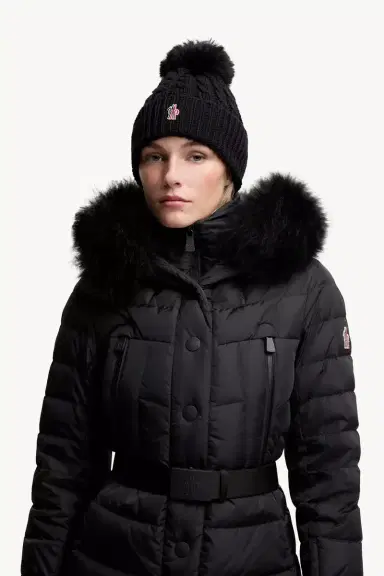 Moncler Grenoble Wool Beanie With Pom Pom | Thumbnail 3 Moncler Grenoble Wool Beanie With Pom Pom | Thumbnail 3