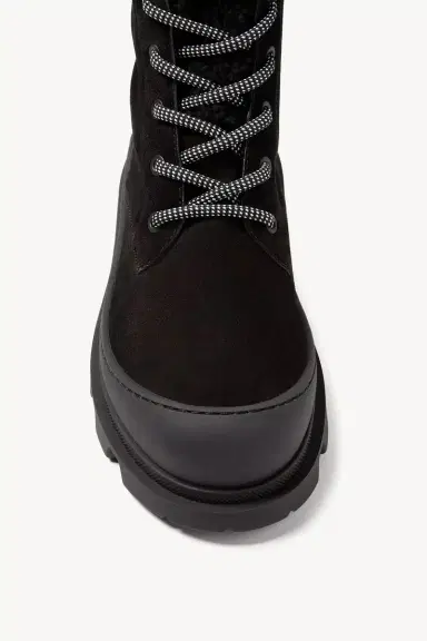 Moncler Vera High Suede & Shearling Lace-up Boots | Thumbnail 4