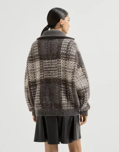 Brunello Cucinelli Dazzling Tartan double knit cardigan | Thumbnail 2