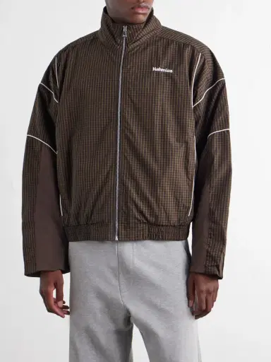 Nahmias Grid Checked Logo-Embroidered Cotton Blouson Jacket - Men | Thumbnail 3 Nahmias Grid Checked Logo-Embroidered Cotton Blouson Jacket - Men | Thumbnail 3