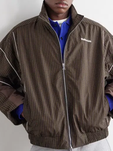 Nahmias Grid Checked Logo-Embroidered Cotton Blouson Jacket - Men | Thumbnail 5 Nahmias Grid Checked Logo-Embroidered Cotton Blouson Jacket - Men | Thumbnail 5