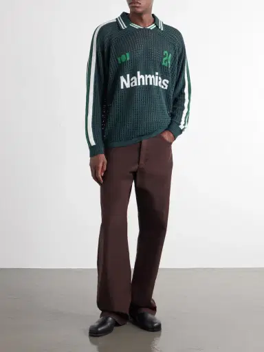 Nahmias Logo-Jacquard Open-Knit Cotton-Jersey T-Shirt - Men | Thumbnail 2