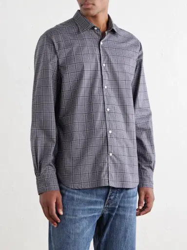 OFFICINE GÉNÉRALE Giacomo Checked Cotton Shirt - Men | Thumbnail 3