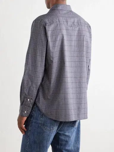 OFFICINE GÉNÉRALE Giacomo Checked Cotton Shirt - Men | Thumbnail 4