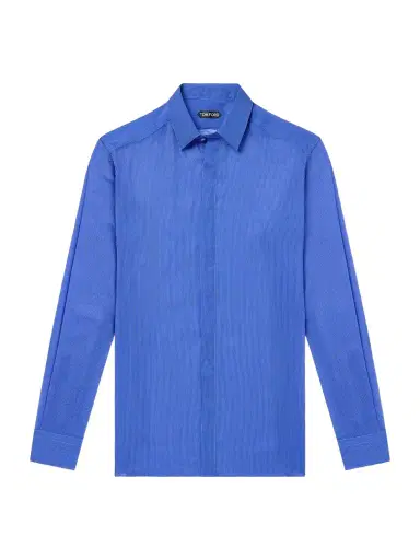 Tom Ford Micro-Striped Silk-Organza Shirt - Men | Thumbnail 1