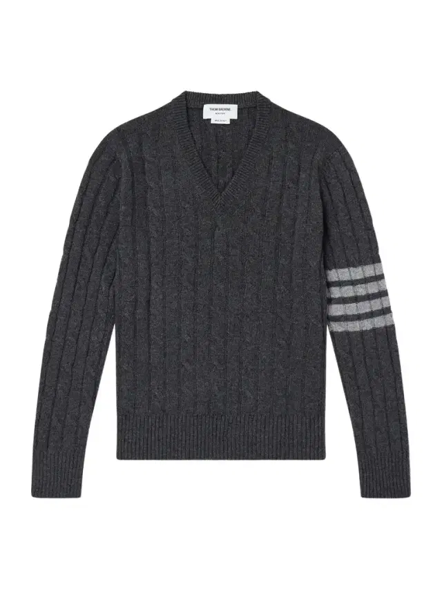Thom Browne 4-Bar Stripe Cable-Knit Cashmere Sweater - Men