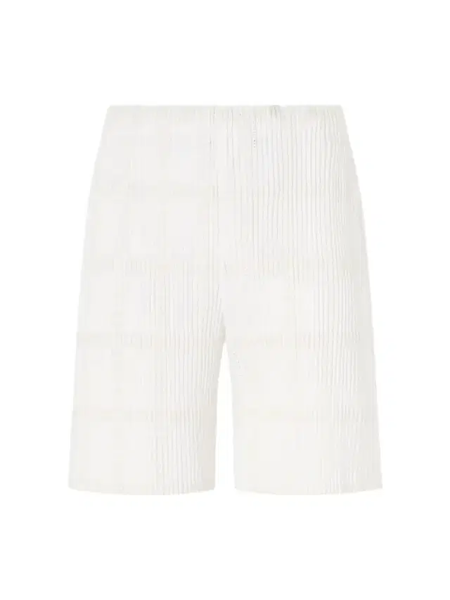 Homme Plissé Issey Miyake Straight-Leg Pleated Lace Grid Mesh Shorts - Men